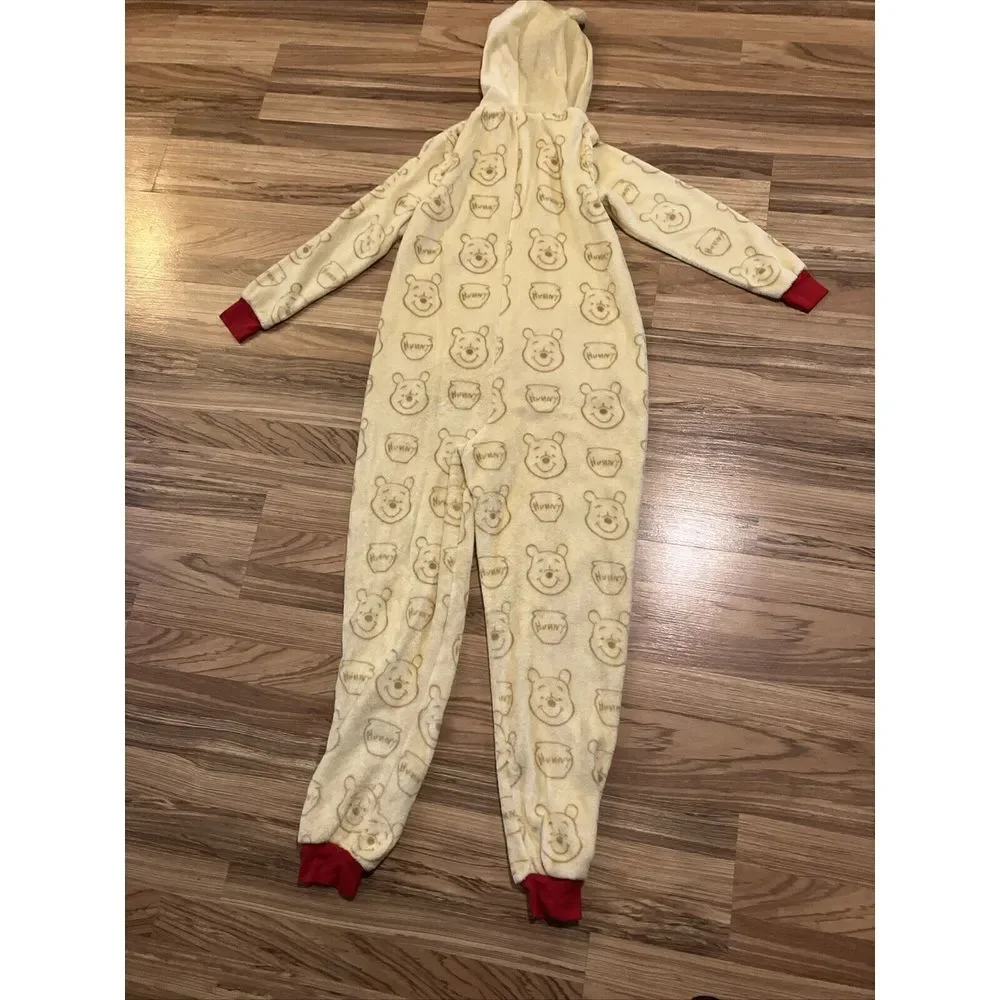 Disney Winnie the Pooh Suit Hooded Zip Costume‎ Adult One Piece Pajamas XS - Picture 5 of 5